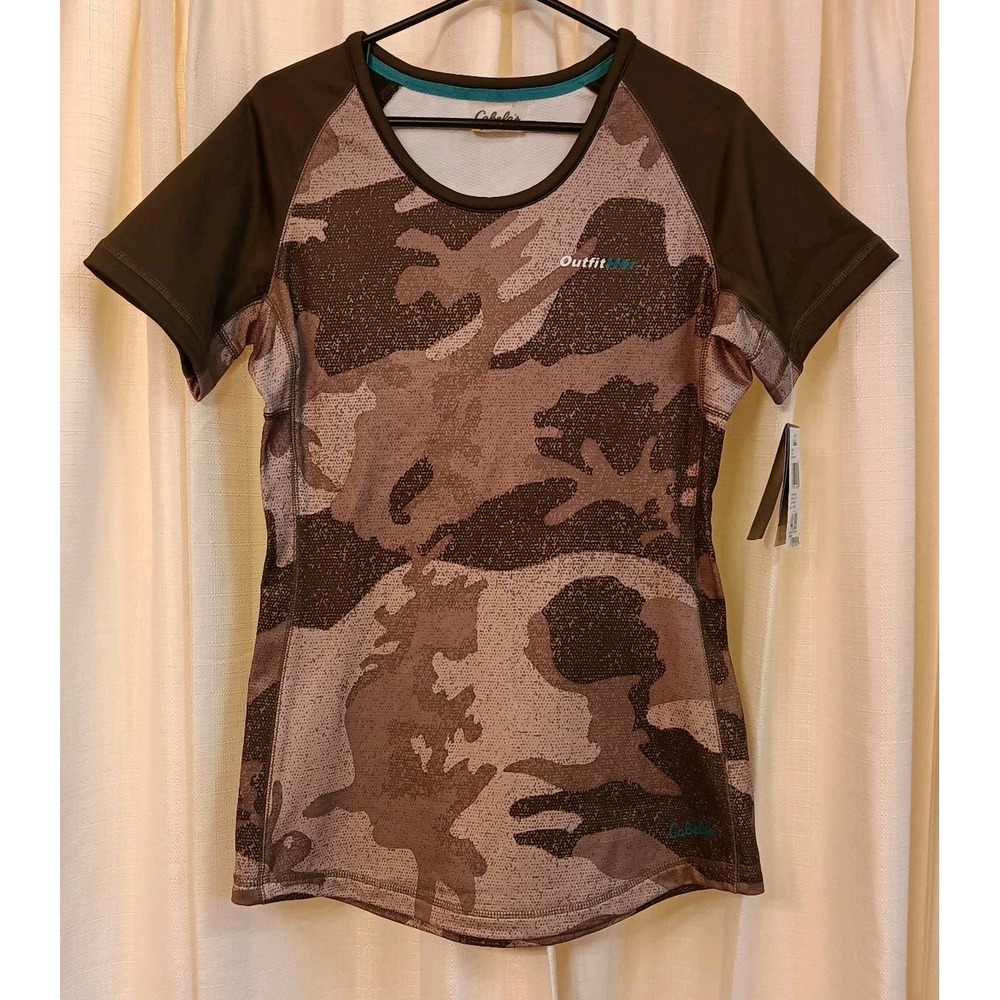 NWT Cabela's OutfitHer Shirt Womens M Camo Short Sleeve Gorpcore Hunting Outdoor